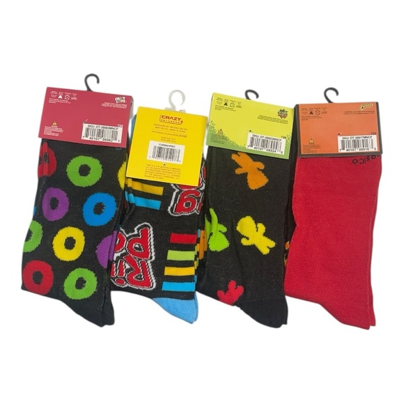 4 pack Bold Colorful Casual fun Socks with Vibrant Patterns Men’s Size: 6-12 - Picture 4 of 4